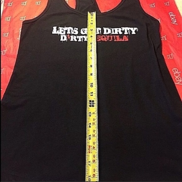 Dirty tequila black red “let’s get dirty “ logo sexy racer back retro tank NEW M - Picture 7 of 8